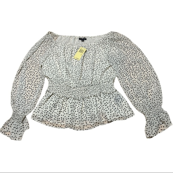 Max edition top women’s medium off white heart pattern new with tags. - Picture 1 of 7